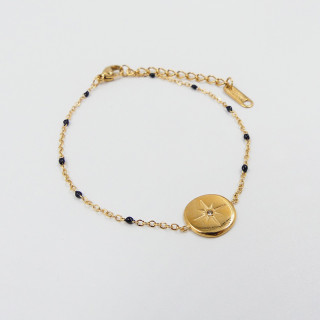 Bracelet acier doré Etoile Strass