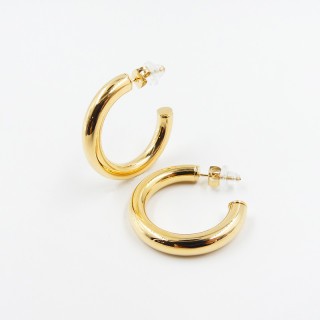 Créoles bouées acier doré