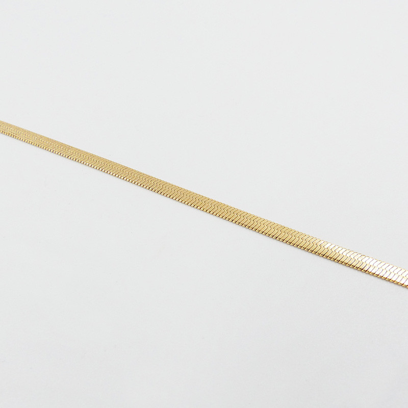 Collier maille serpent acier doré