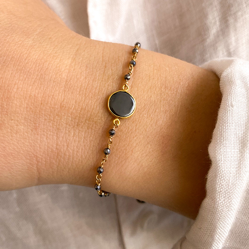 Bracelet Doré perles et pierres fines