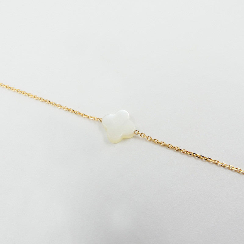 Bracelet Plaqué or Trèfle pierres fines