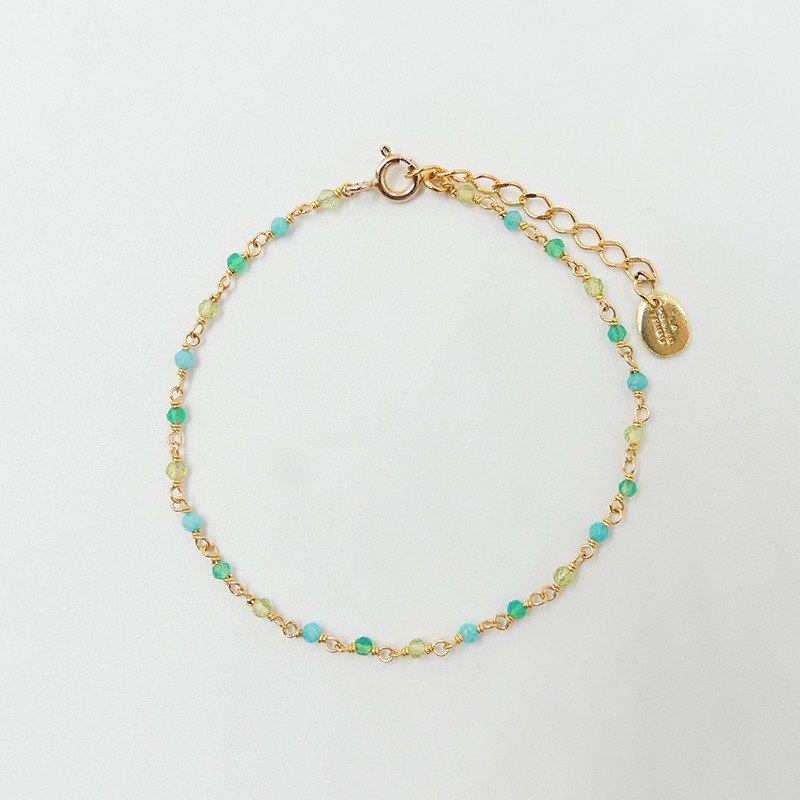 Bracelet Doré rang de pierres fines