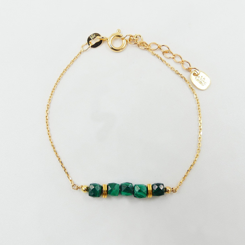 Bracelet Plaqué or barrette pierres fines