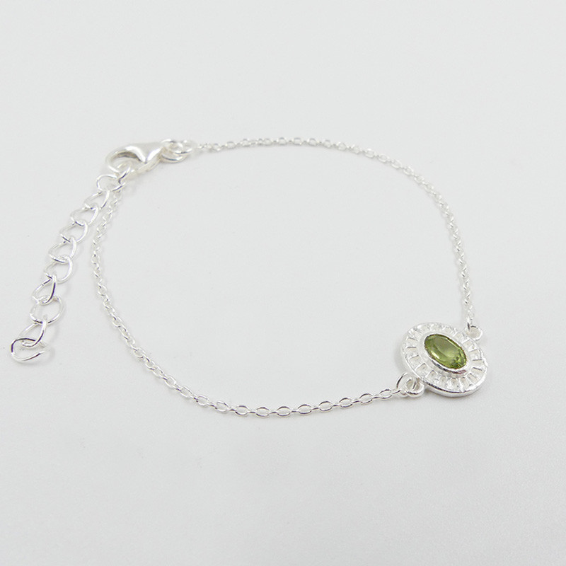 Bracelet Argent ethnique péridot