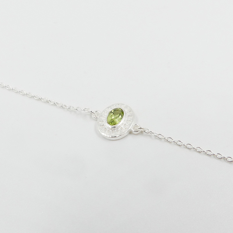 Bracelet Argent ethnique péridot