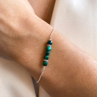 Bracelet Argent barrette de pierres