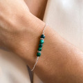 Bracelet Argent barrette de pierres