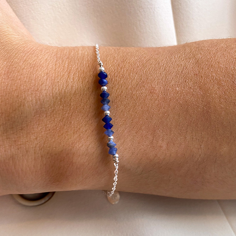 Bracelet Argent barrette Sodalite