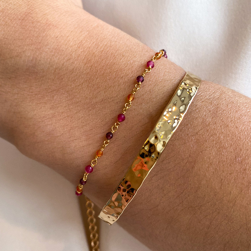Bracelet Doré rang de pierres fines