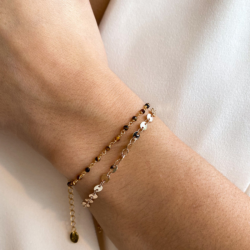 Bracelet Doré rang de pierres fines