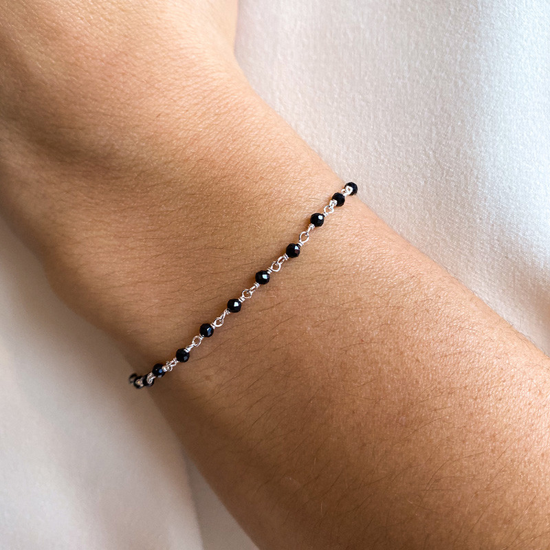 Bracelet Argent rang de pierres fines