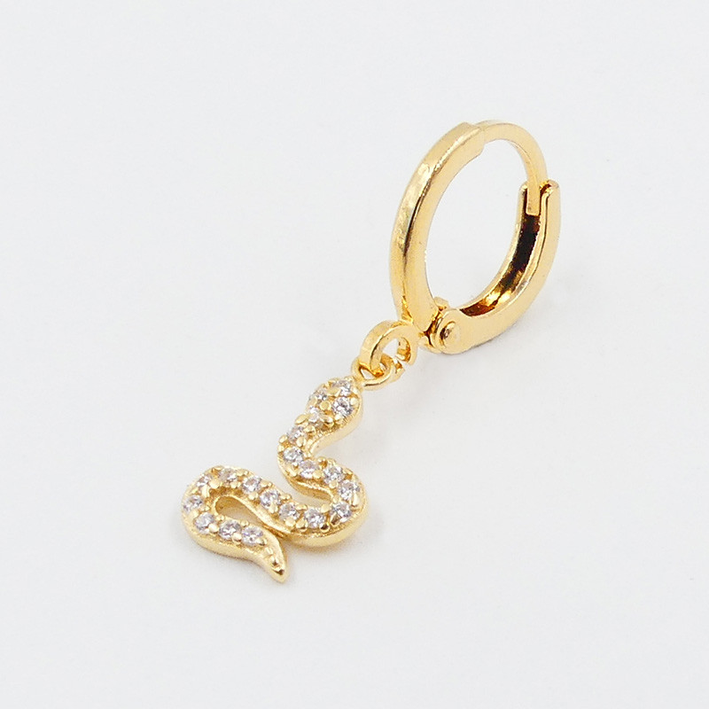 Boucle à l’unité Doré serpent strass