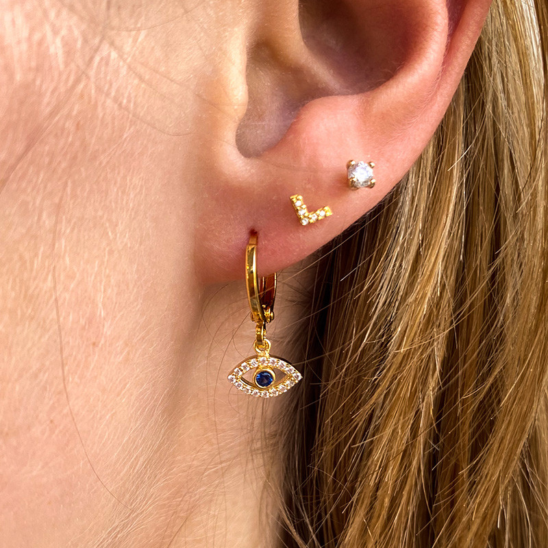 Boucle à l'unité Doré Talisman strass