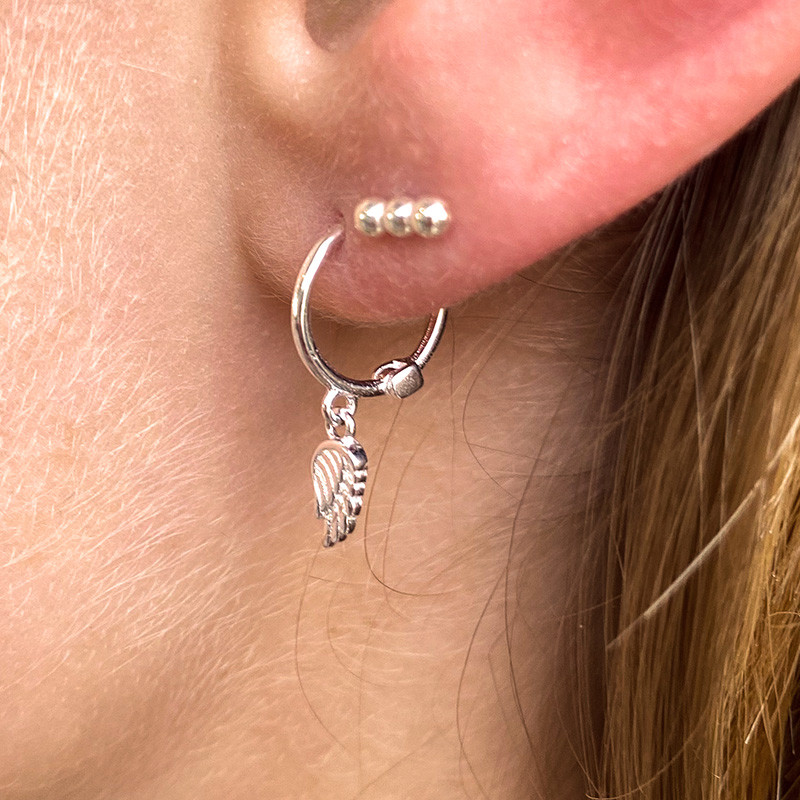 Boucle à l'unité Argent aile d'ange