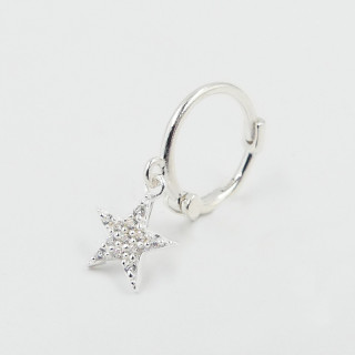 Boucle à l'unité Argent Etoile Strass
