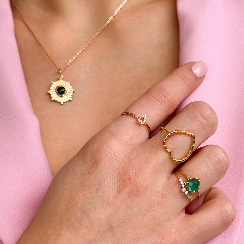 Bague Dorée Grand Coeur ciselé