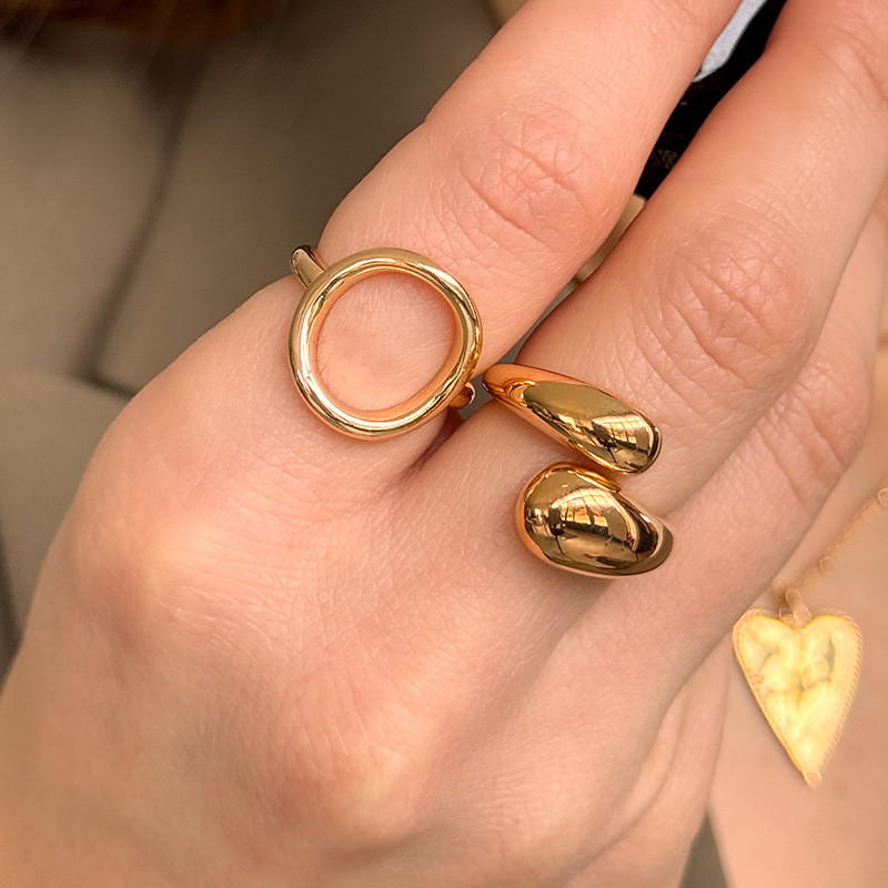 Bague Plaqué or cercle ajustable