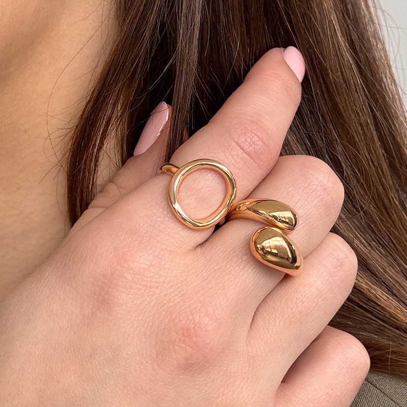 Bague Plaqué or cercle ajustable