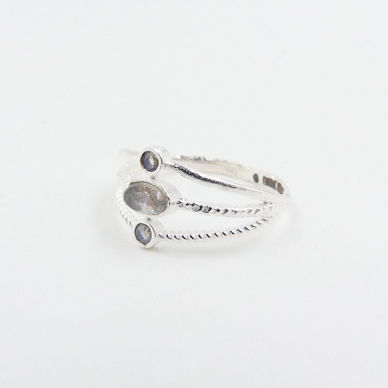 Bague Argent triple anneaux Labradorite