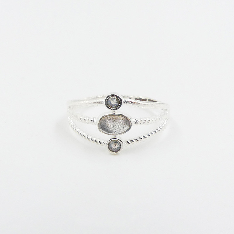 Bague Argent triple anneaux Labradorite