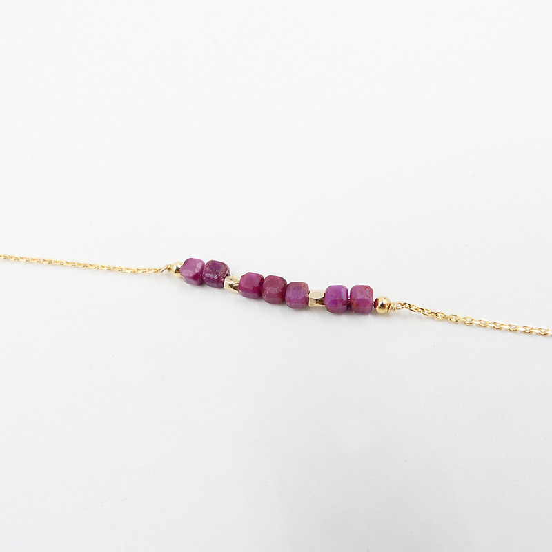 Bracelet Plaqué or barrette pierres fines