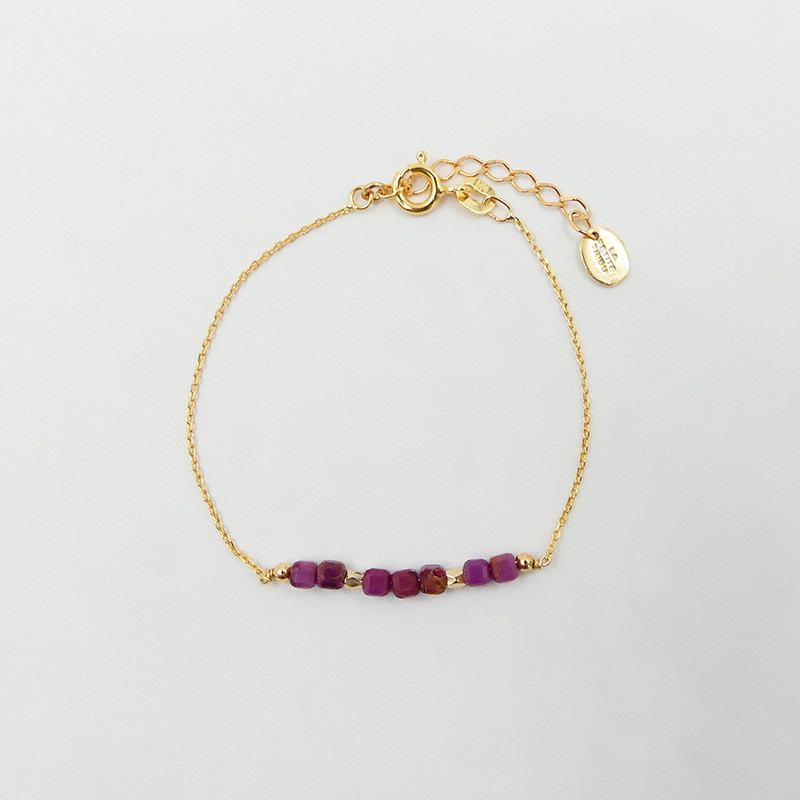 Bracelet Plaqué or barrette pierres fines