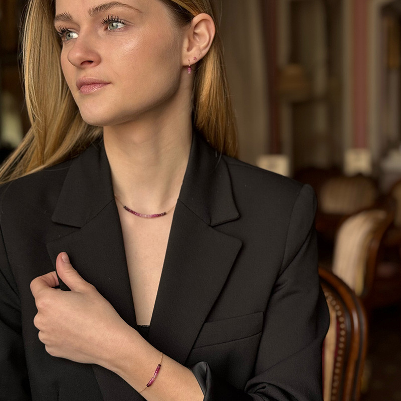 Bracelet or 18 carats et rubis