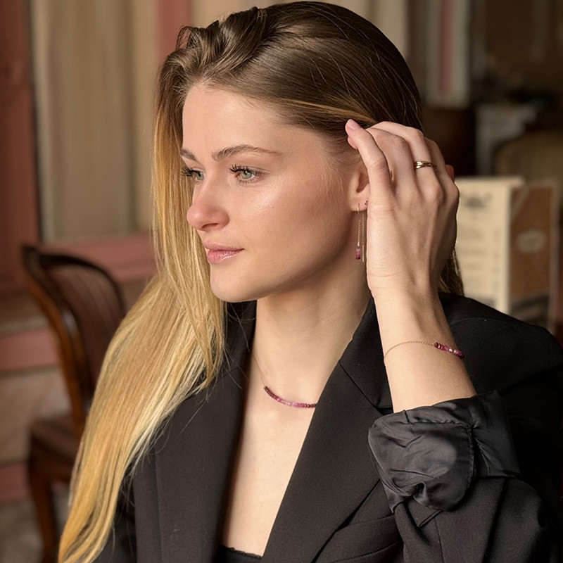 Bracelet or 18 carats et rubis