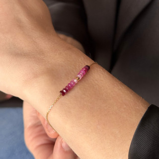 Bracelet or 18 carats et rubis