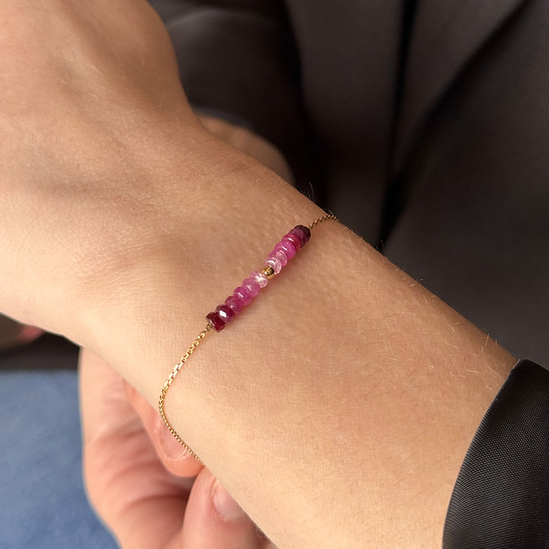 Bracelet or 18 carats et rubis