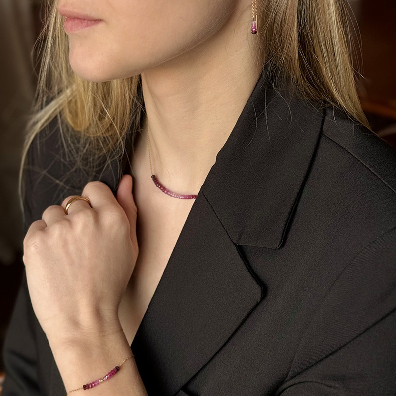 Bracelet or 18 carats et rubis