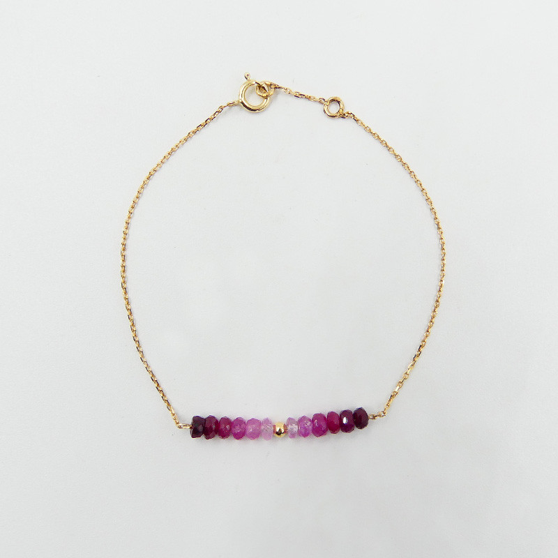 Bracelet or 18 carats et rubis