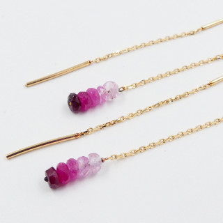 Boucles d'oreilles or 18 carats et rubis