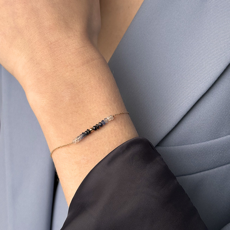 Bracelet or 18 carats et Saphir