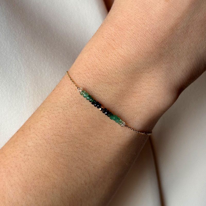 Bracelet or 18 carats et Emeraude