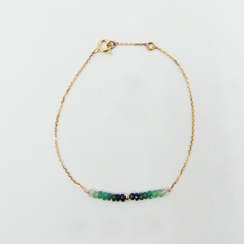 Bracelet or 18 carats et Emeraude