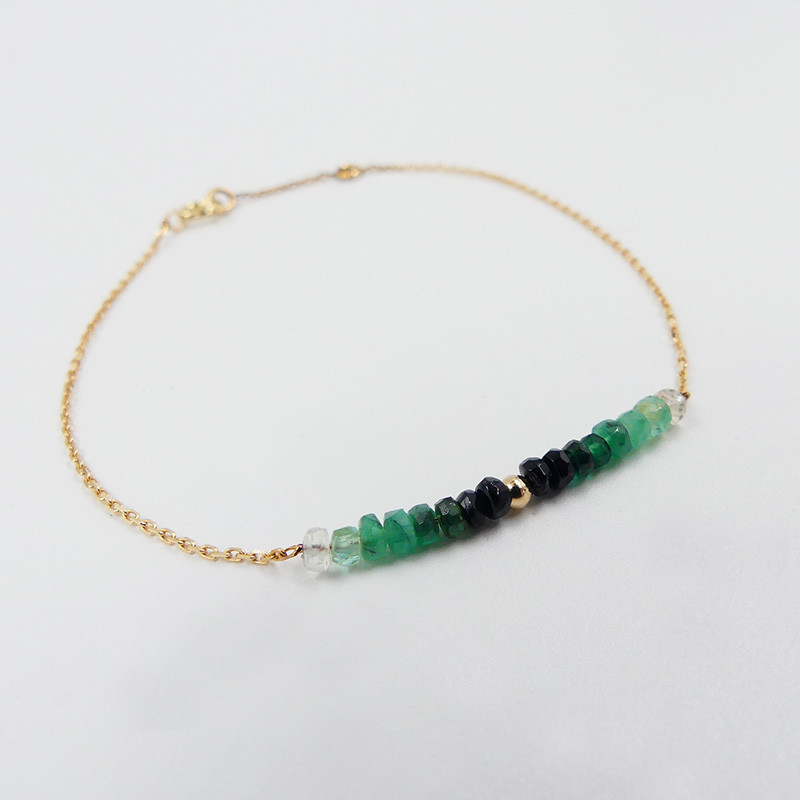 Bracelet or 18 carats et Emeraude