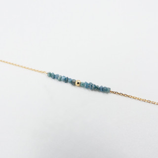 Bracelet or 18 carats et Diamants Bleus