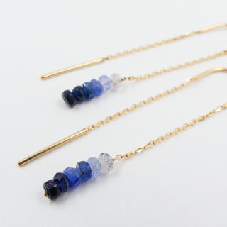 Boucles d'oreilles or 18 carats et Saphir