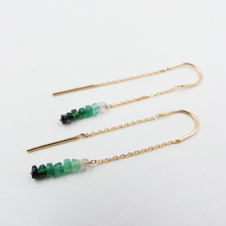 Boucles d'oreilles or 18 carats et Emeraude