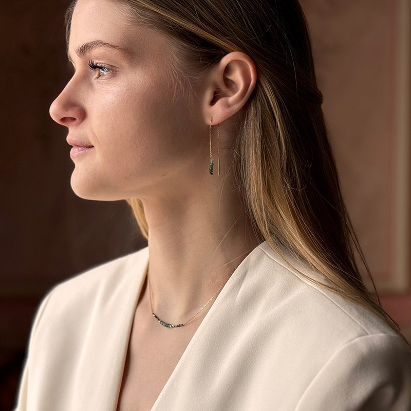 Collier or 18 carats Diamants et Saphir