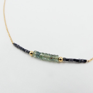 Collier or 18 carats Diamants et Saphir