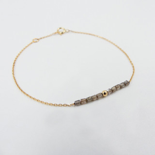 Bracelet or 18 carats et Diamants Gris