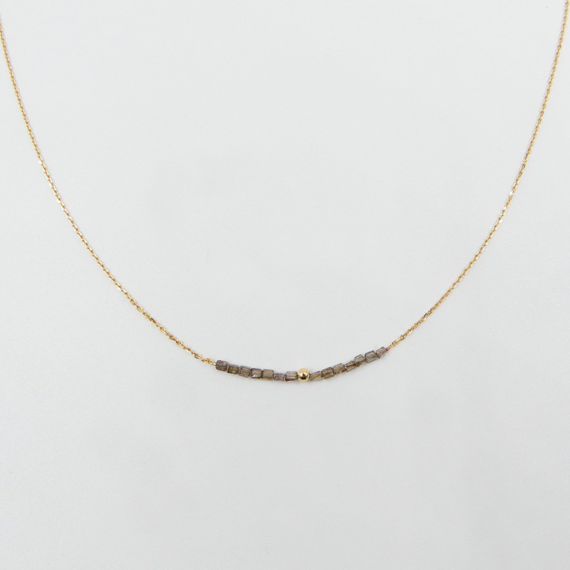 Collier or 18 carats et Diamants Gris