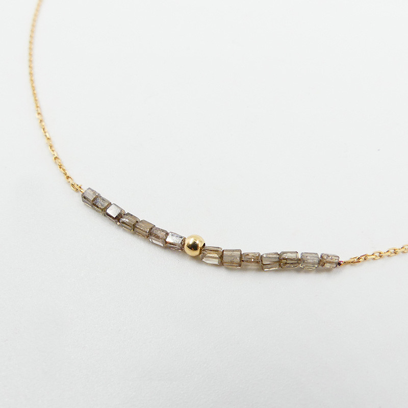 Collier or 18 carats et Diamants Gris