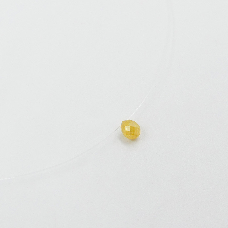 Collier Nylon Goutte Diamant jaune