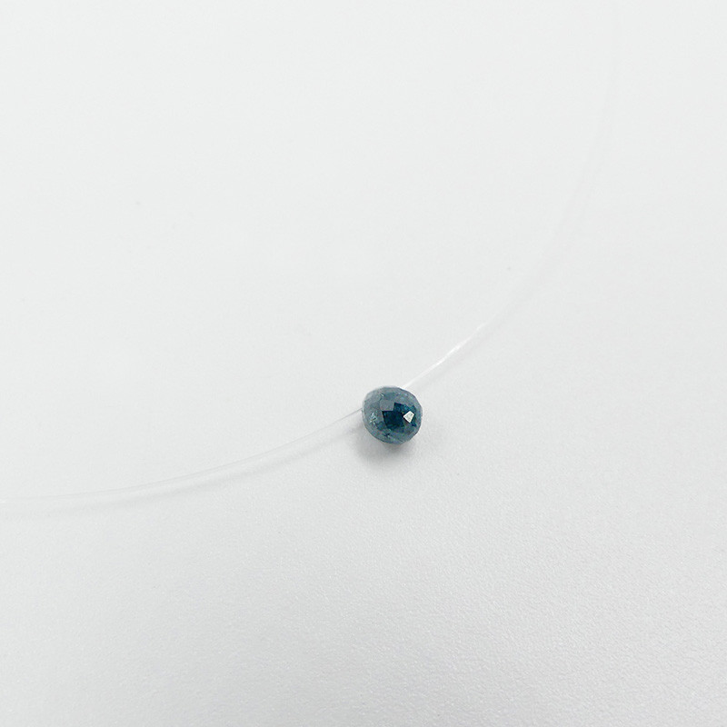 Collier Nylon Goutte Diamant Bleu