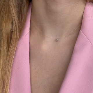 Collier Nylon Goutte Diamant Blanc