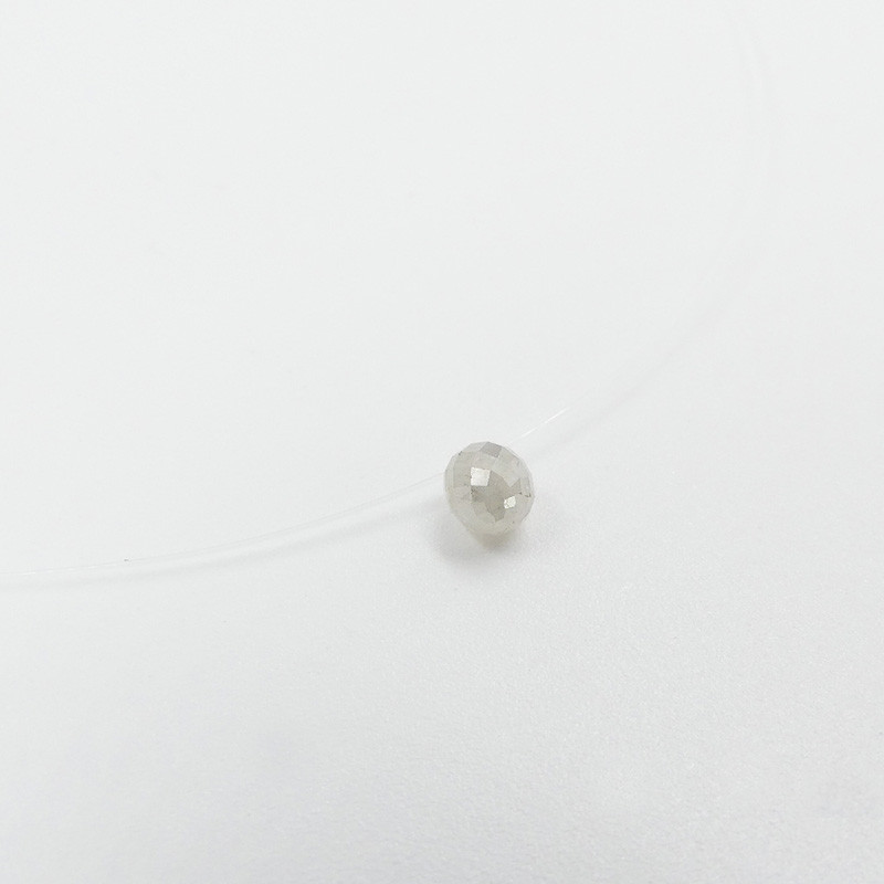 Collier Nylon Goutte Diamant Blanc