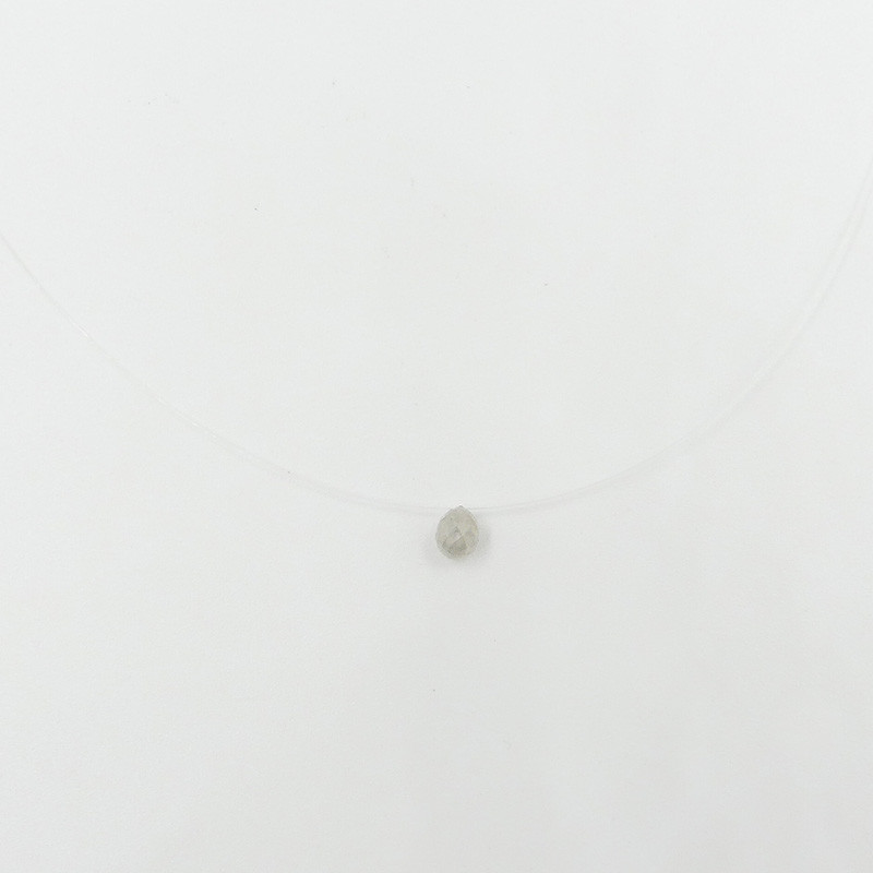 Collier Nylon Goutte Diamant Blanc